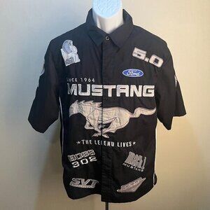 Vintage JH Designs Men's black Mustang Cobra GT s/s heavy shirt Small S